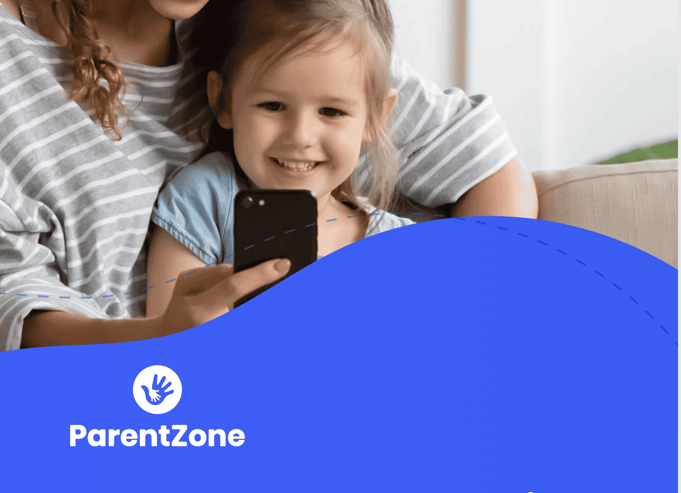 Young girl and parent using a smartphone at Thrive Childcare, a trusted early childhood education setting. Engaged in modern learning and family communication in a caring, safe environment.